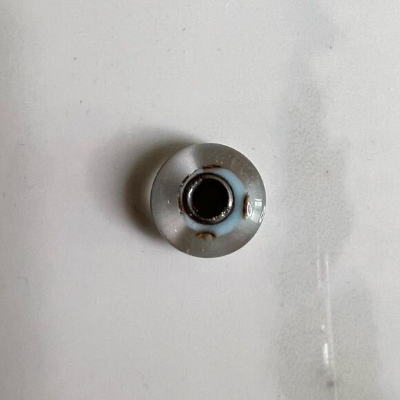 Blue Brown Tortoise Shell Glass 4mm Bead Charm - Picture 4 of 5